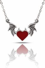 Gotik Devil Black Heart Kolye - Görsel 2