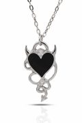 Snake Devil Heart Gotik Kolye