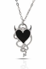 Snake Devil Heart Gotik Kolye