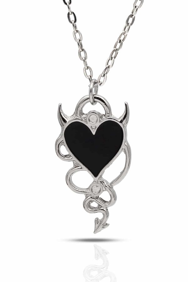 Snake Devil Heart Gotik Kolye