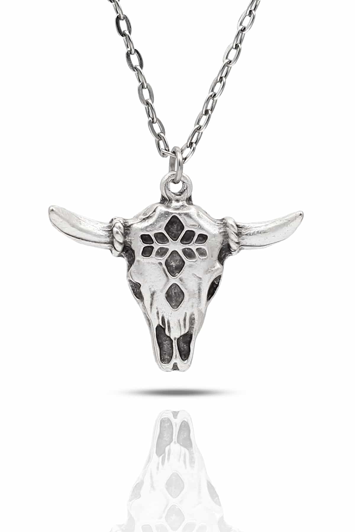 BKL00092AGM1_1 Bizon Buffalo Kafatası İskelet Totem Kolye - Görsel 1