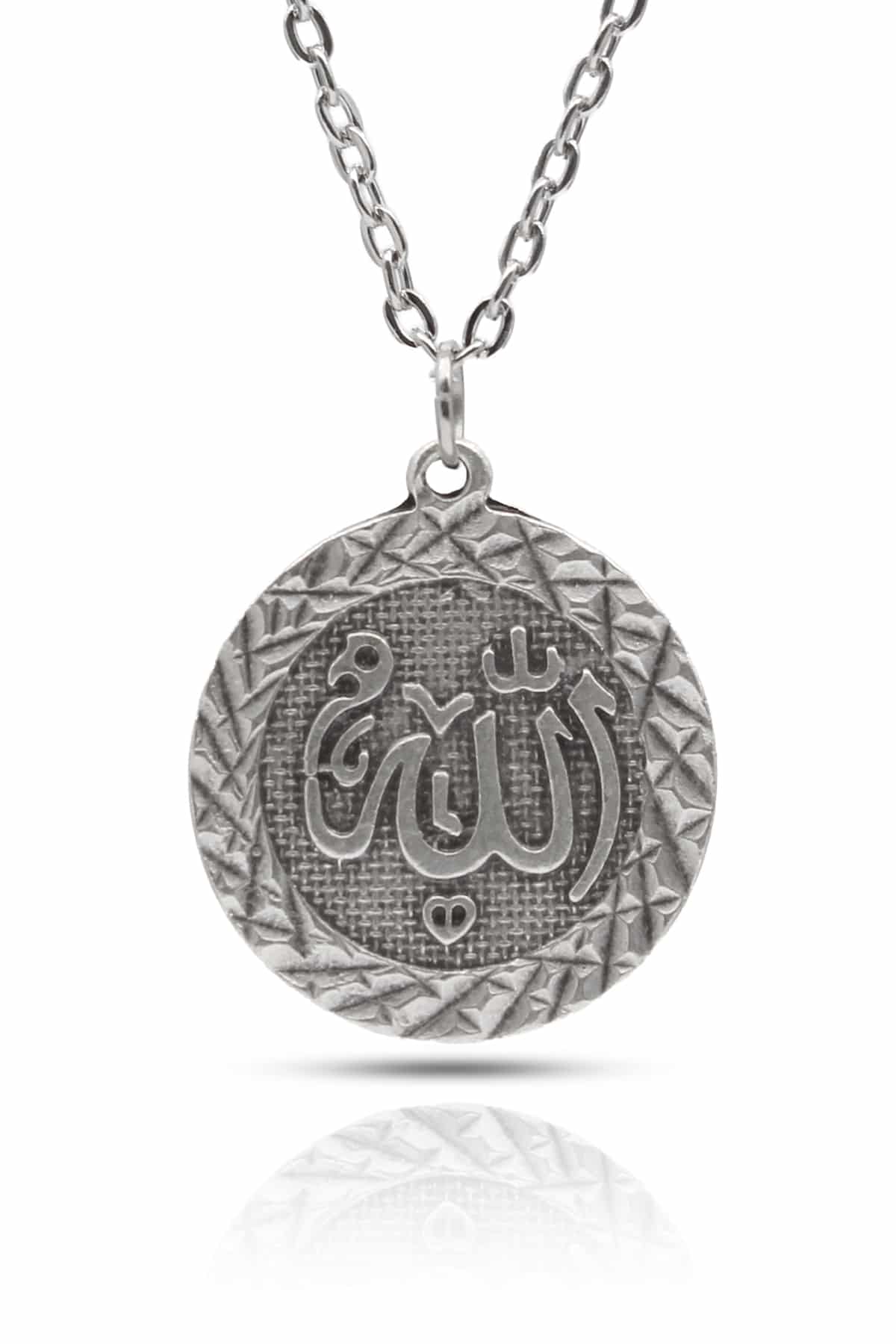 BKL00154AGM1_1 Kabartmalı Allah Yazılı Kolye Allah Lafzı Kolye - Görsel 1