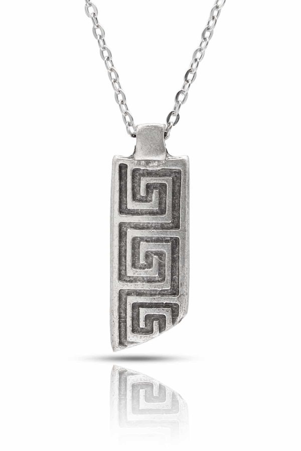 Antik Yunan Meander Desenli Kolye Greek Key Kolye